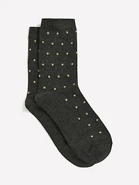 Dotted Crew Socks with Metallic Fibres