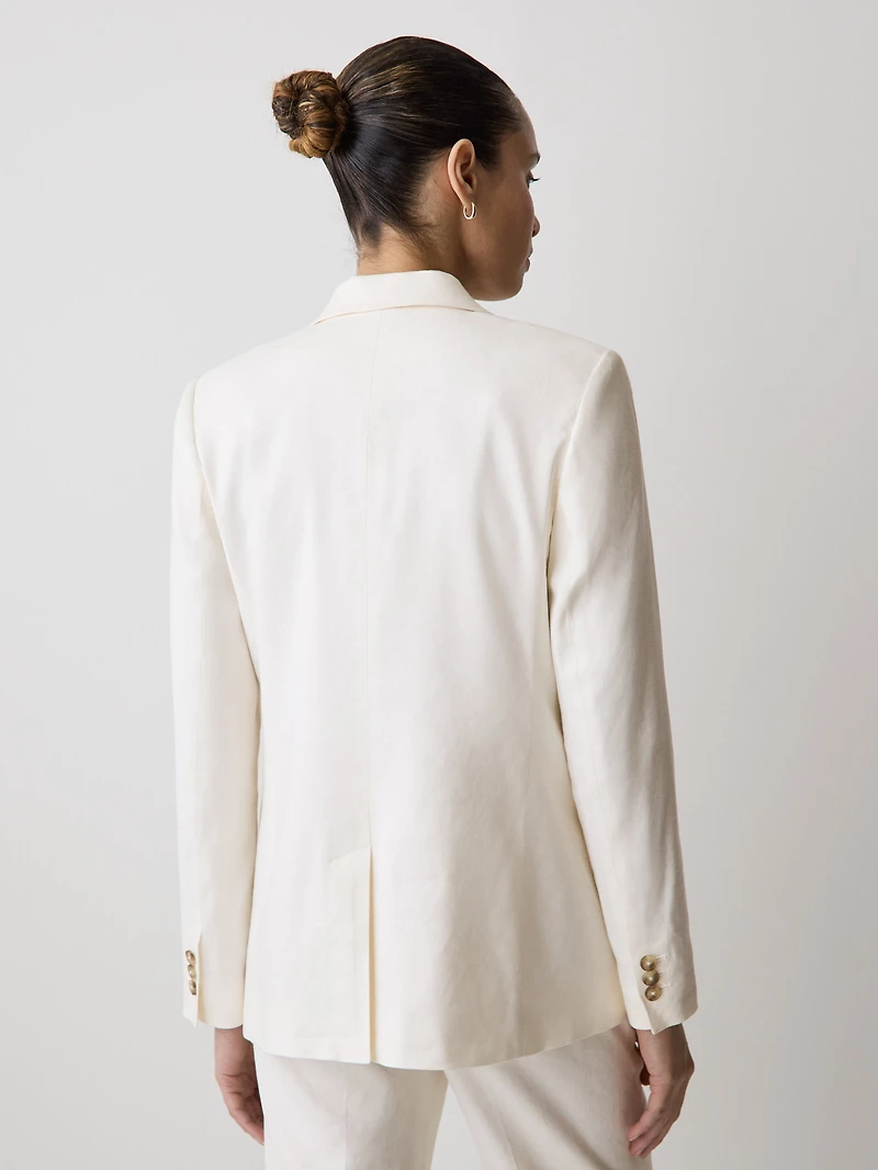 Linen-Blend Blazer
