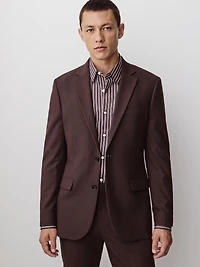 Slim-Fit Burgundy Suit Blazer