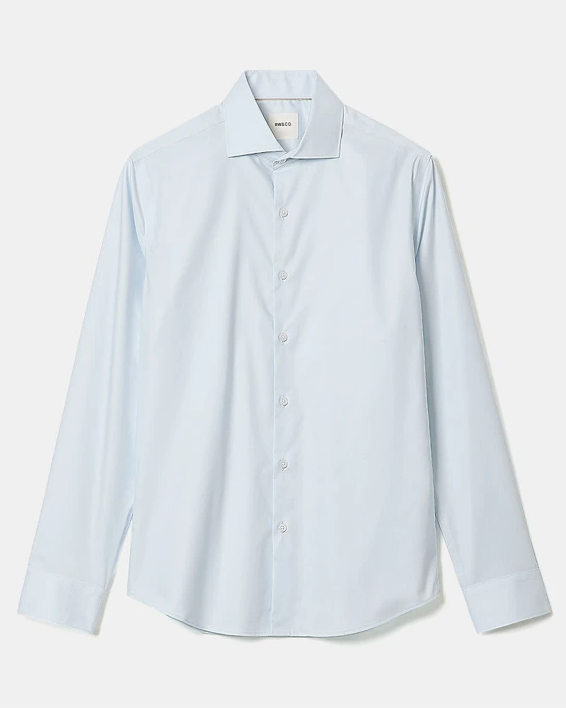 Slim-Fit Solid Sateen Dress Shirt