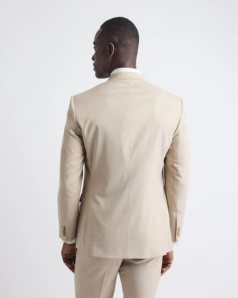 Slim-Fit Beige Suit Blazer
