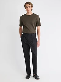 Wool-Blend Tapered-Leg Pleated Dress Pant