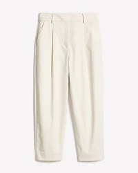 Twill High-Rise Barrel Ankle Pant