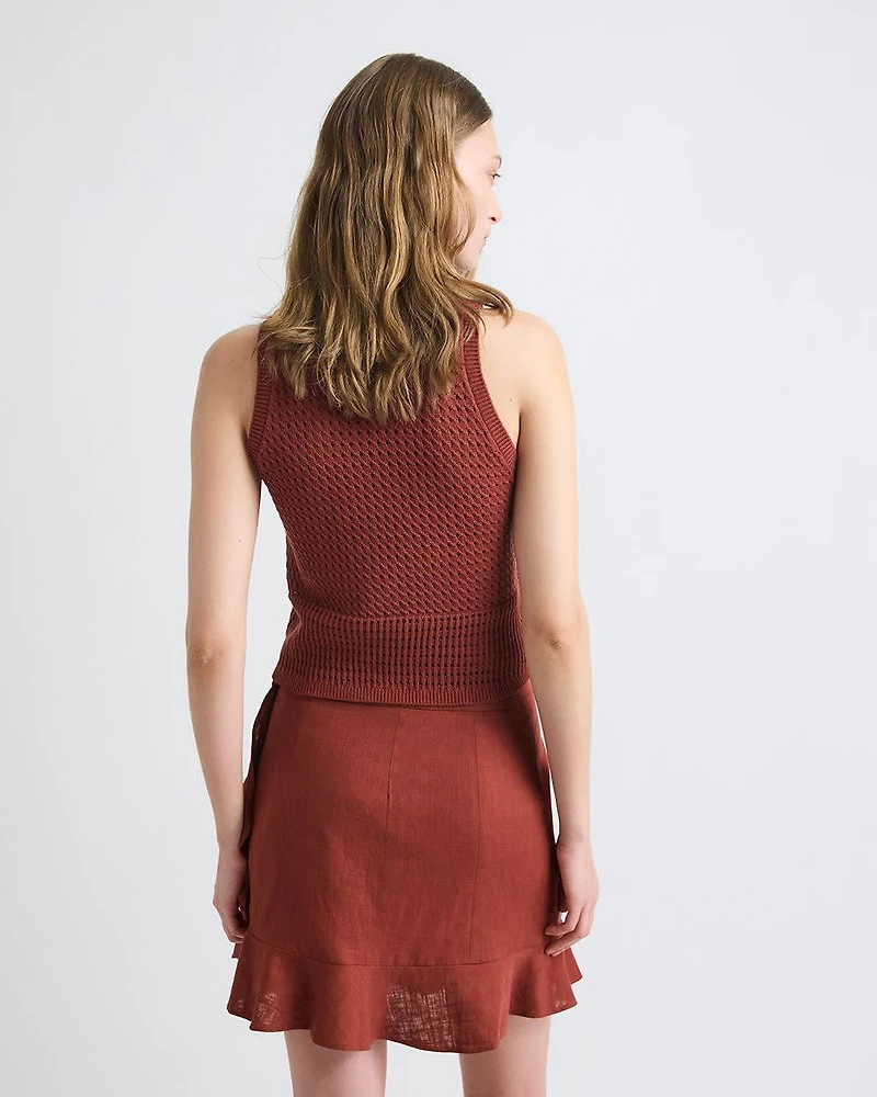 Sleeveless Short Crochet Sweater