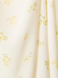 Short-Sleeve Chiffon Midi Dress with Lace Trim