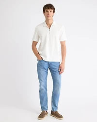 Short-Sleeve Ribbed Half-Zip Polo