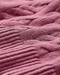 Long-Sleeve V-Neck Cable-Stitch Merino-Blend Sweater