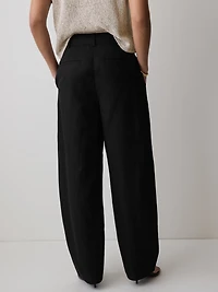 Twill High-Rise Barrel Pant