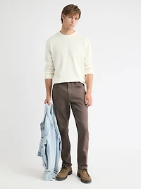 T-Shirt Gaufré à Manches Longues et Col Rond