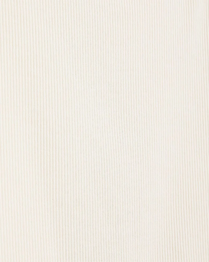 Haut Côtelé à Col Carré et Manches Courtes