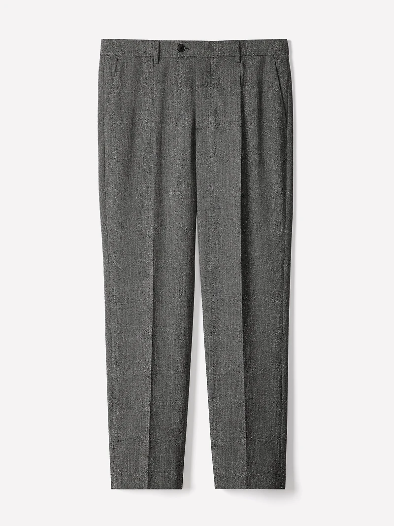 Pantalon de Ville en Tweed à Jambe Fuselée