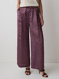 Pull-On Mid-Rise Wide-Leg Pant