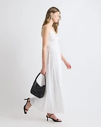 Sleeveless V-Neck Maxi Dress Textured Jacquard