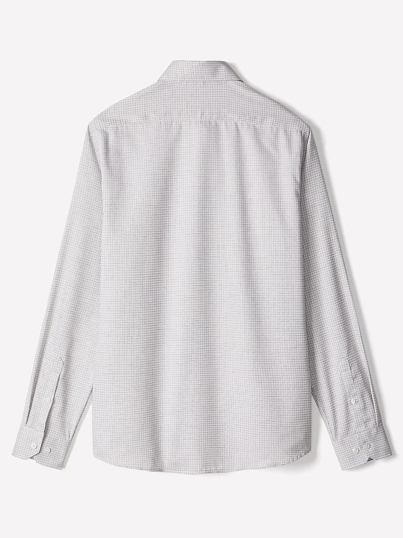 Chemise Habillée à Coupe Ajustée Micro Imprimé Carreauté