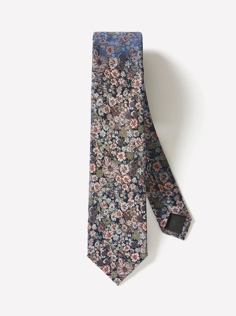 Cravate Étroite à Motif Floral