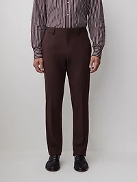 Pantalon de Complet Bourgogne à Coupe Étroite