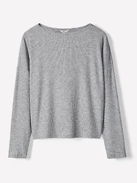 Haut Côtelé à Manches Longues et Col Rond