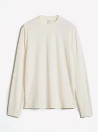 T-Shirt Gaufré à Manches Longues et Col Rond