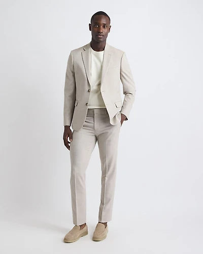 Pantalon de Complet à Coupe Étroite en Tissu Technique