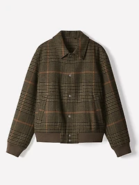 Plaid Wool-Blend Jacket