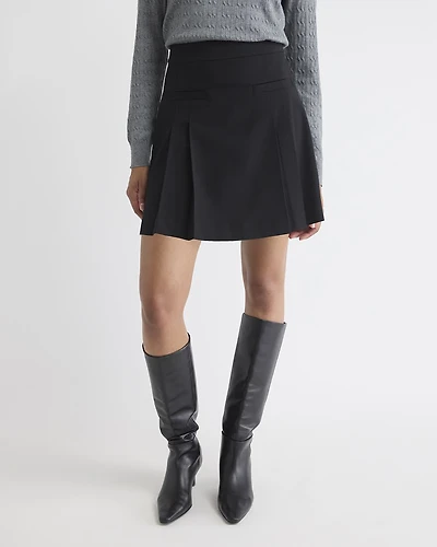 Ultra High-Rise Pleated Twill Mini Skirt