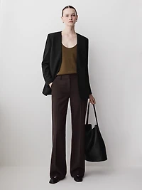 Camisole Ample en Mélange de Lin à Col U