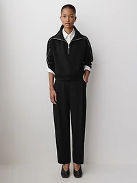 Long-Sleeve Half-Zip Mock-Neck Top