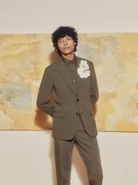 Pantalon de Complet Vert Foncé à Coupe Étroite