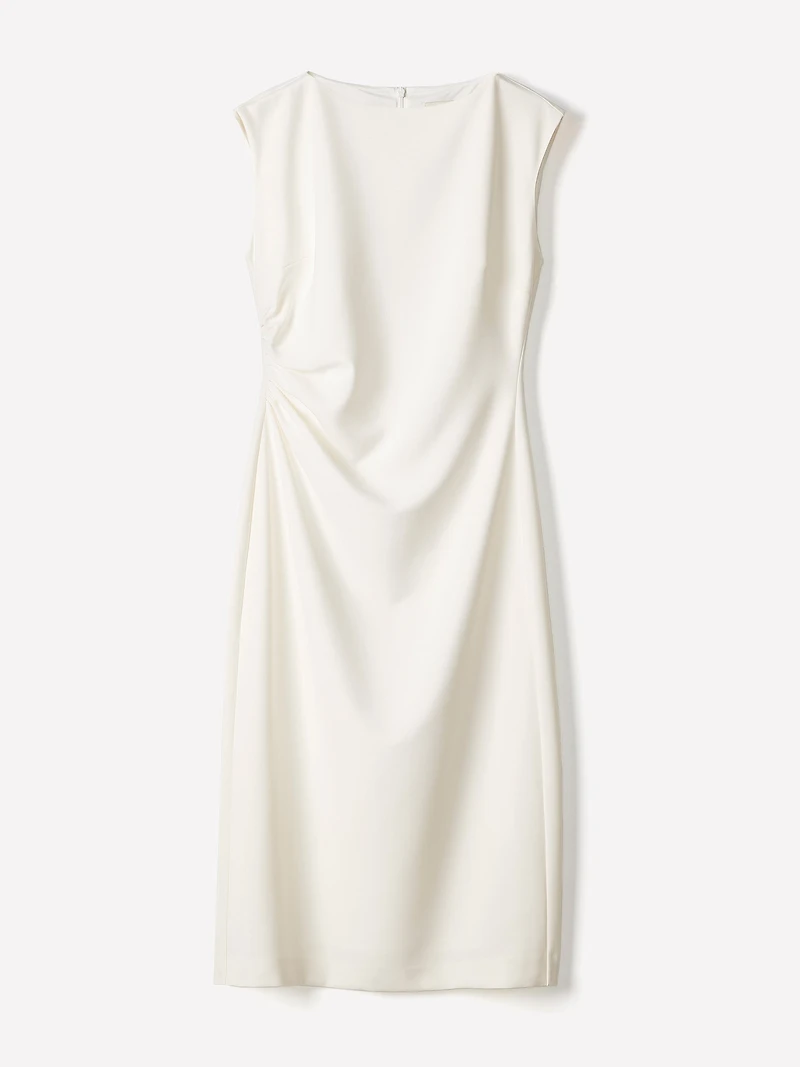 Robe Midi Sans Manches à Col Rond