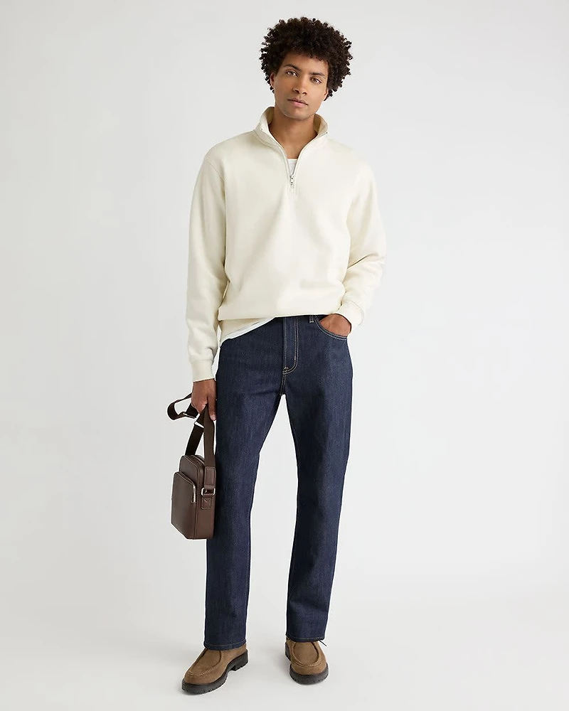 Long-Sleeve Half-Zip Mock-Neck Sweater