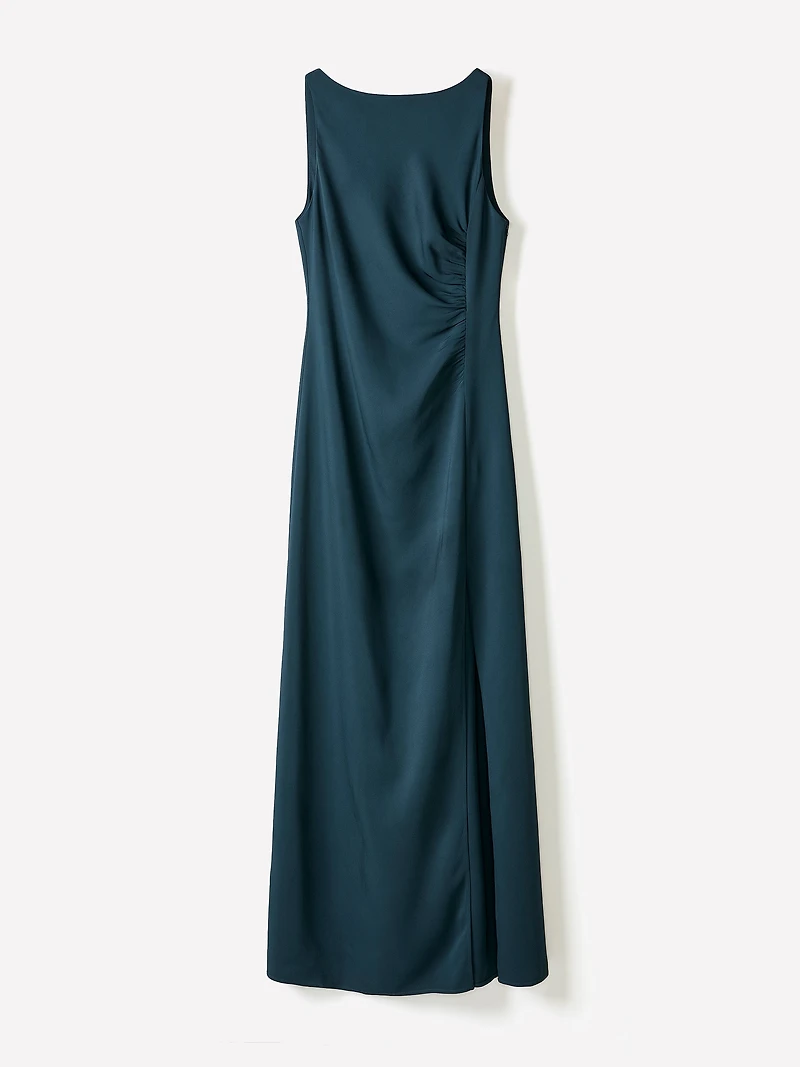 Robe Cocktail Maxi Sans Manches à Col Bateau