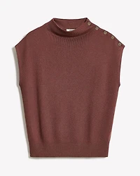 Pull Sans Manches à Col Montant avec Boutons l'Épaule