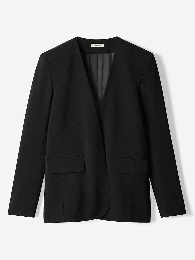 Relaxed-Fit Collarless Blazer