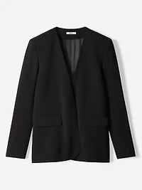 Relaxed-Fit Collarless Blazer