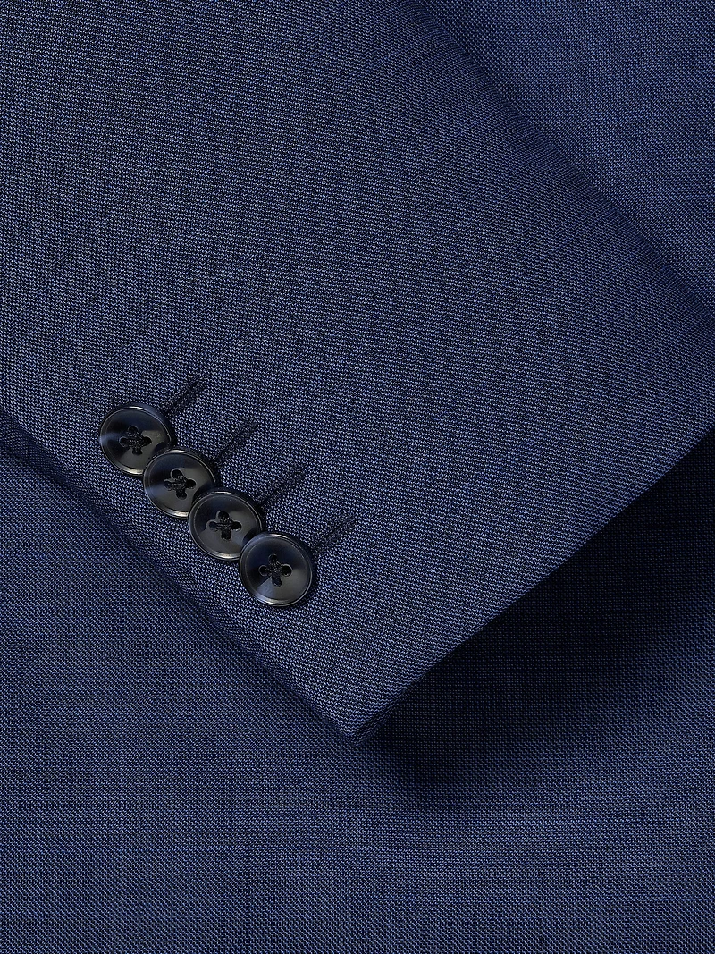 Blue Tailored-Fit Wool Suit Blazer