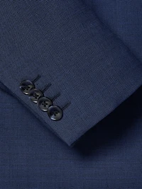 Blue Tailored-Fit Wool Suit Blazer