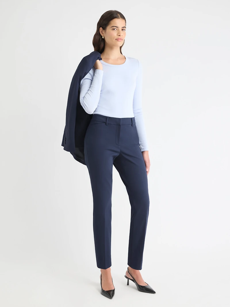 Pantalon Indispensable Signature Cheville à Jambe Étroite et Taille Mi-Haute