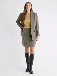 Jupe Mini A Coupe en Tweed