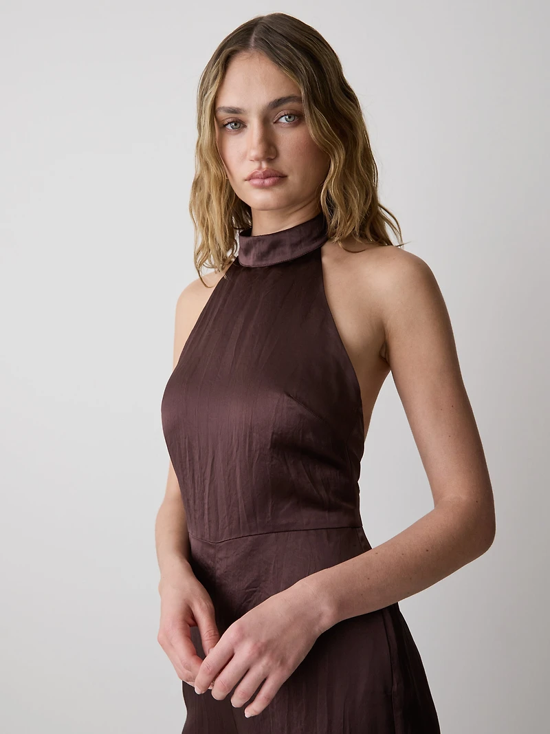 Sleeveless Wide-Leg Jumpsuit with Open Back