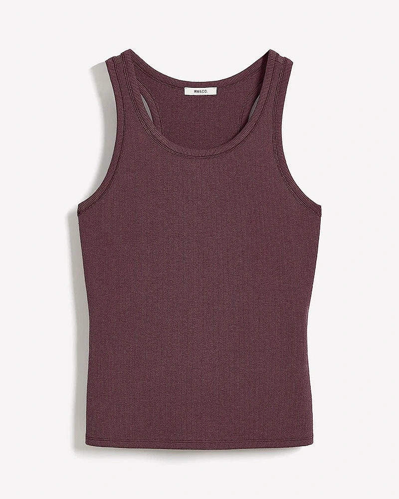 Crew-Neck Racerback Fitted Tank