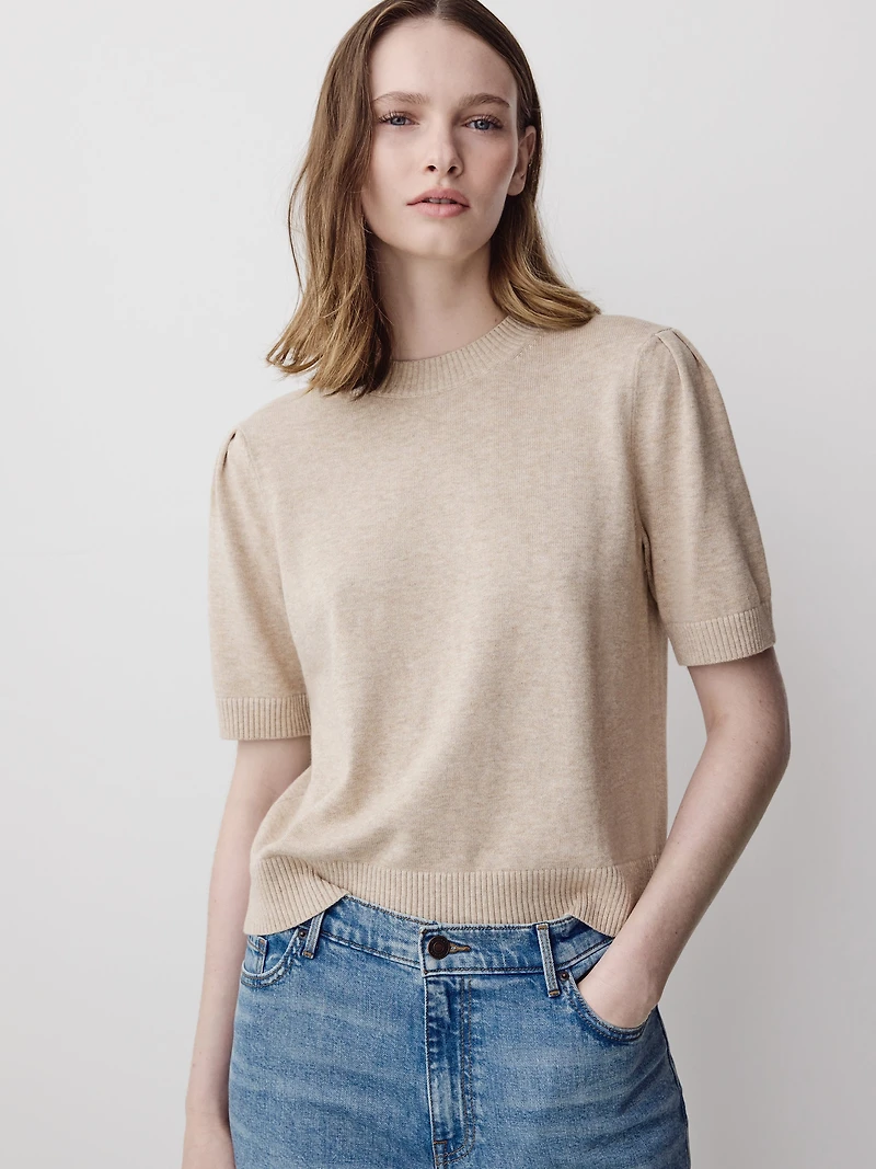 Short-Sleeve Crew-Neck Sweater