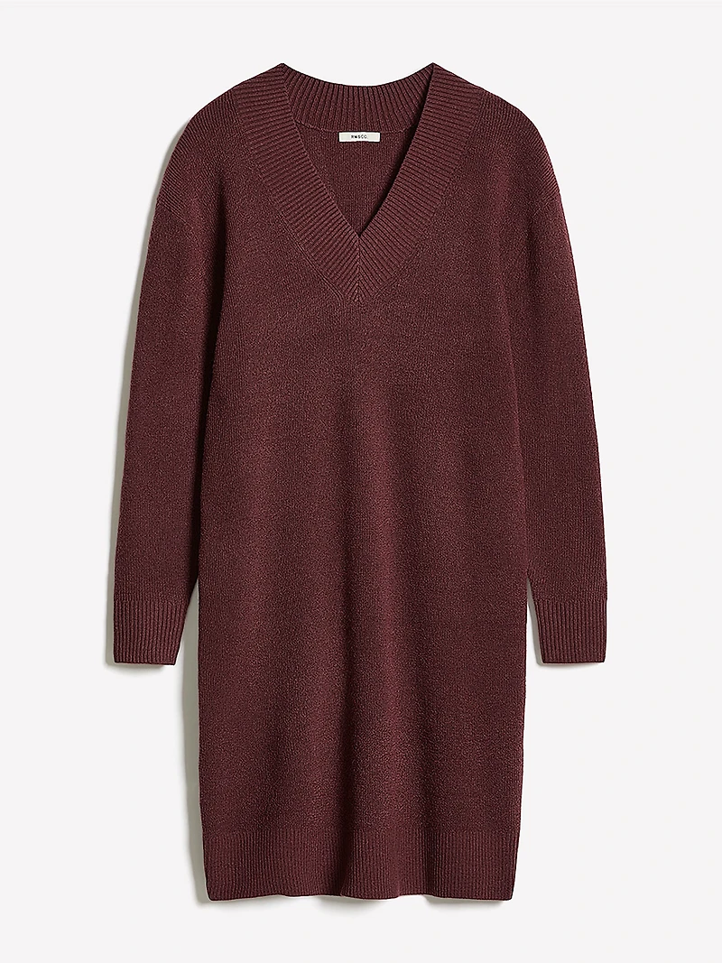 Robe Courte à Manches Longues et Col V