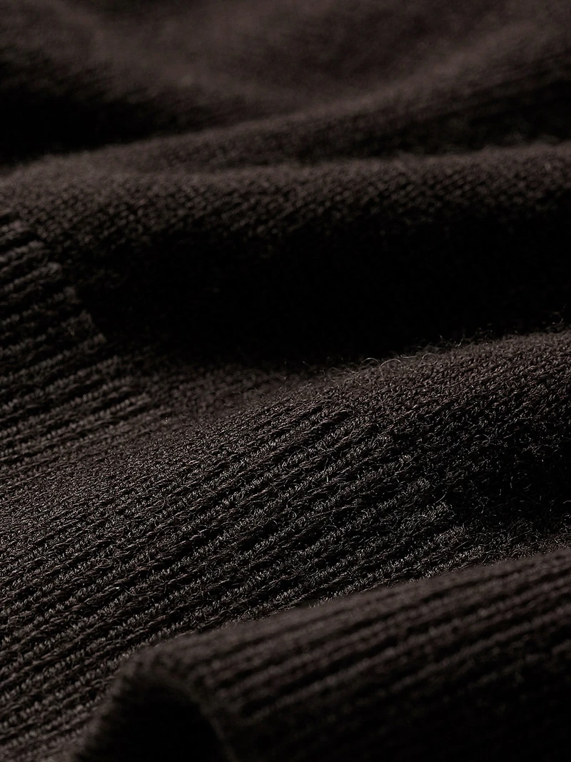 Merino-Wool Short-Sleeve Polo Sweater