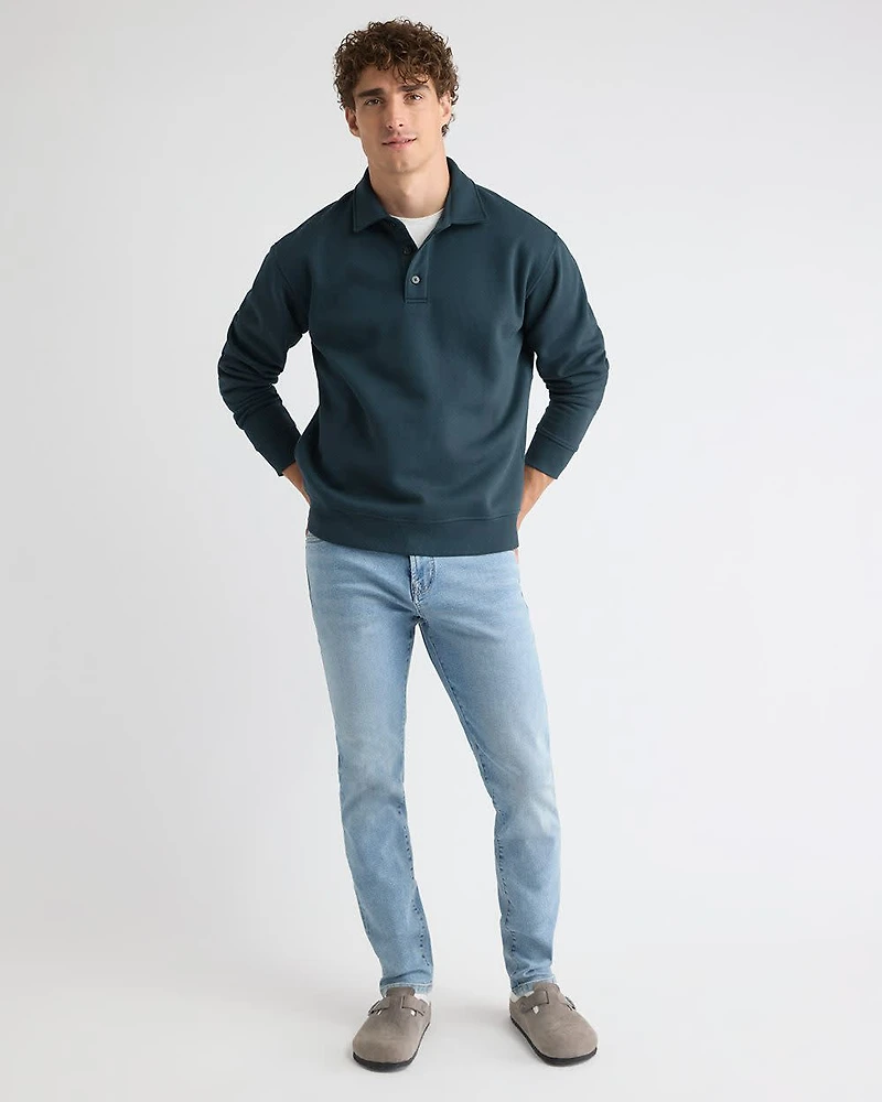 Fleece Long-Sleeve Polo