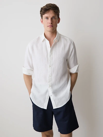 Long-Sleeve Linen Shirt
