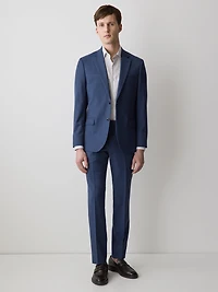 Blue Slim-Fit Wool Suit Blazer