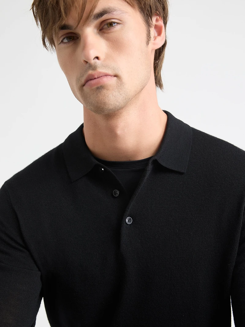 Merino Wool Polo Sweater