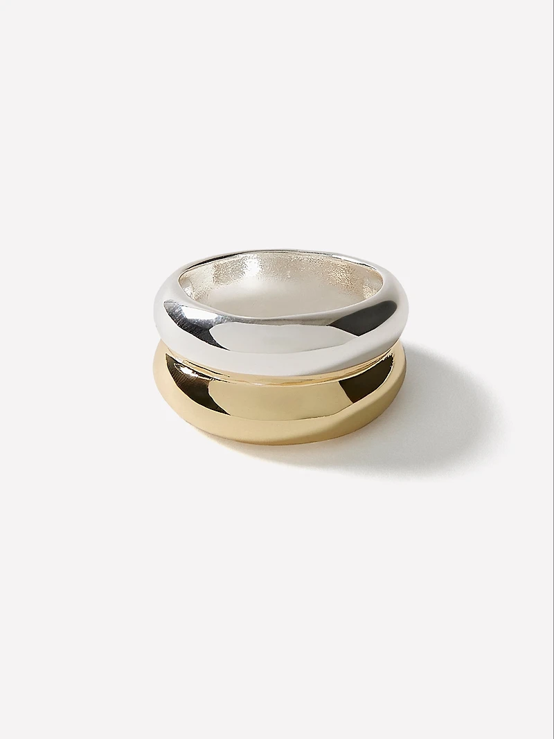 Two-Tone Double Dome Ring