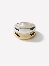 Two-Tone Double Dome Ring