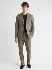 Slim-Fit Wool Plaid Suit Pant